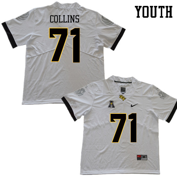 Youth #71 James Collins UCF Knights College Football Jerseys Sale-White